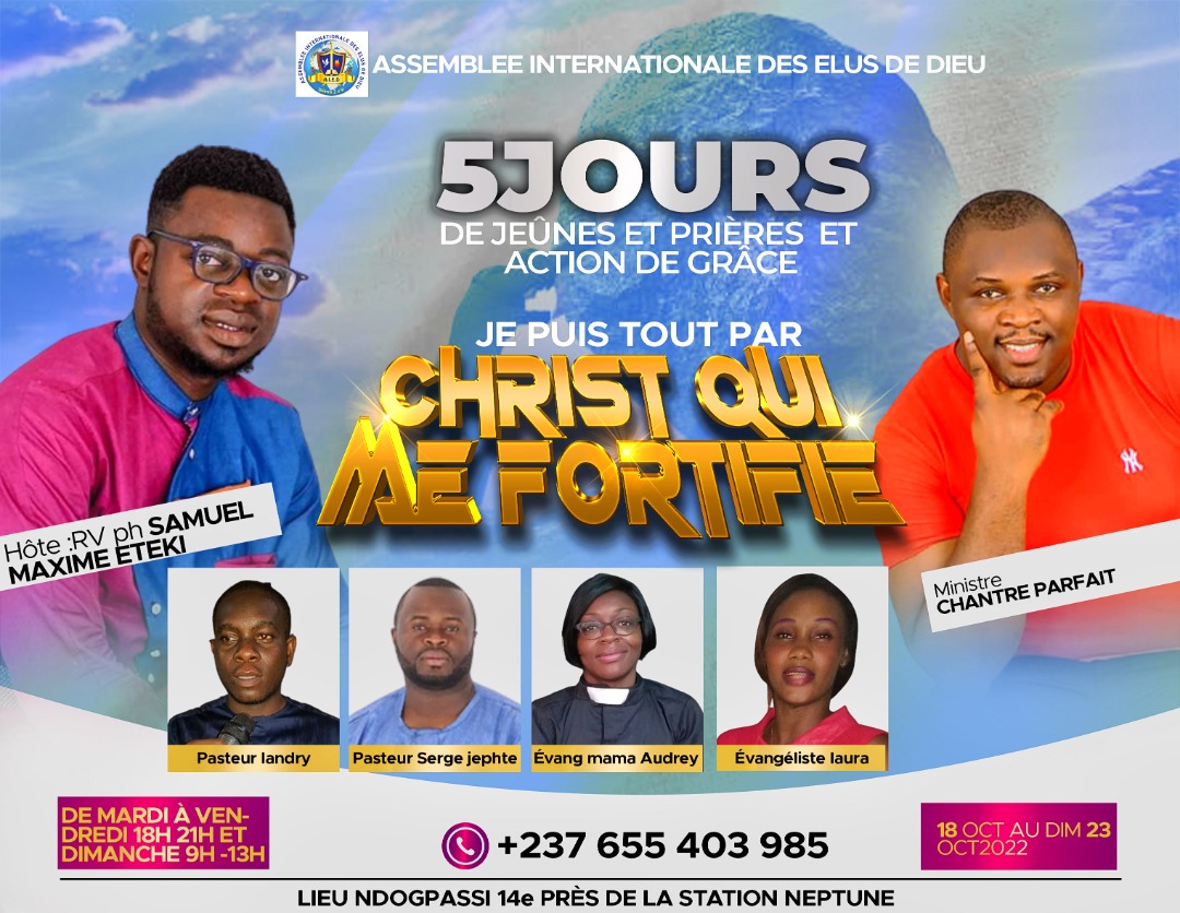 5 jours de pri&egrave;res et actions de gr&acirc;ce