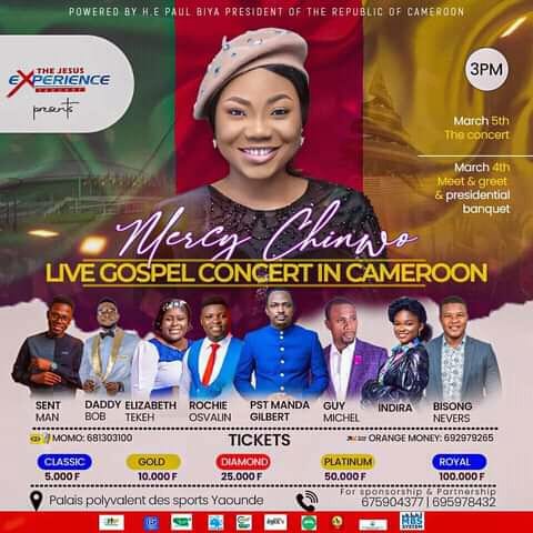 Mercy Chinwo live gospel concert in Cameroon