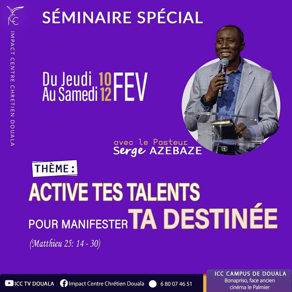 Séminaire &agrave; ICC avec le Pasteur Serge Azebaze